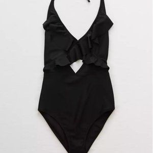 American Eagle Ruffle Halter Swimsuit